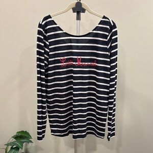 Little Marcel Marine Blue and White Striped Long Sleeve Tee NWT